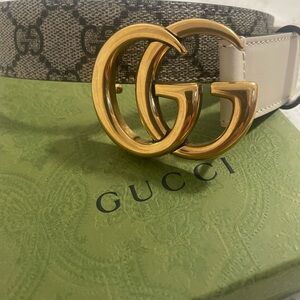 Gucci Gold and Gray Women's Belt